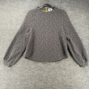 Who What Wear Sweater‎ Womens S Gray Geometrical Crop Ladies Prairie Casual